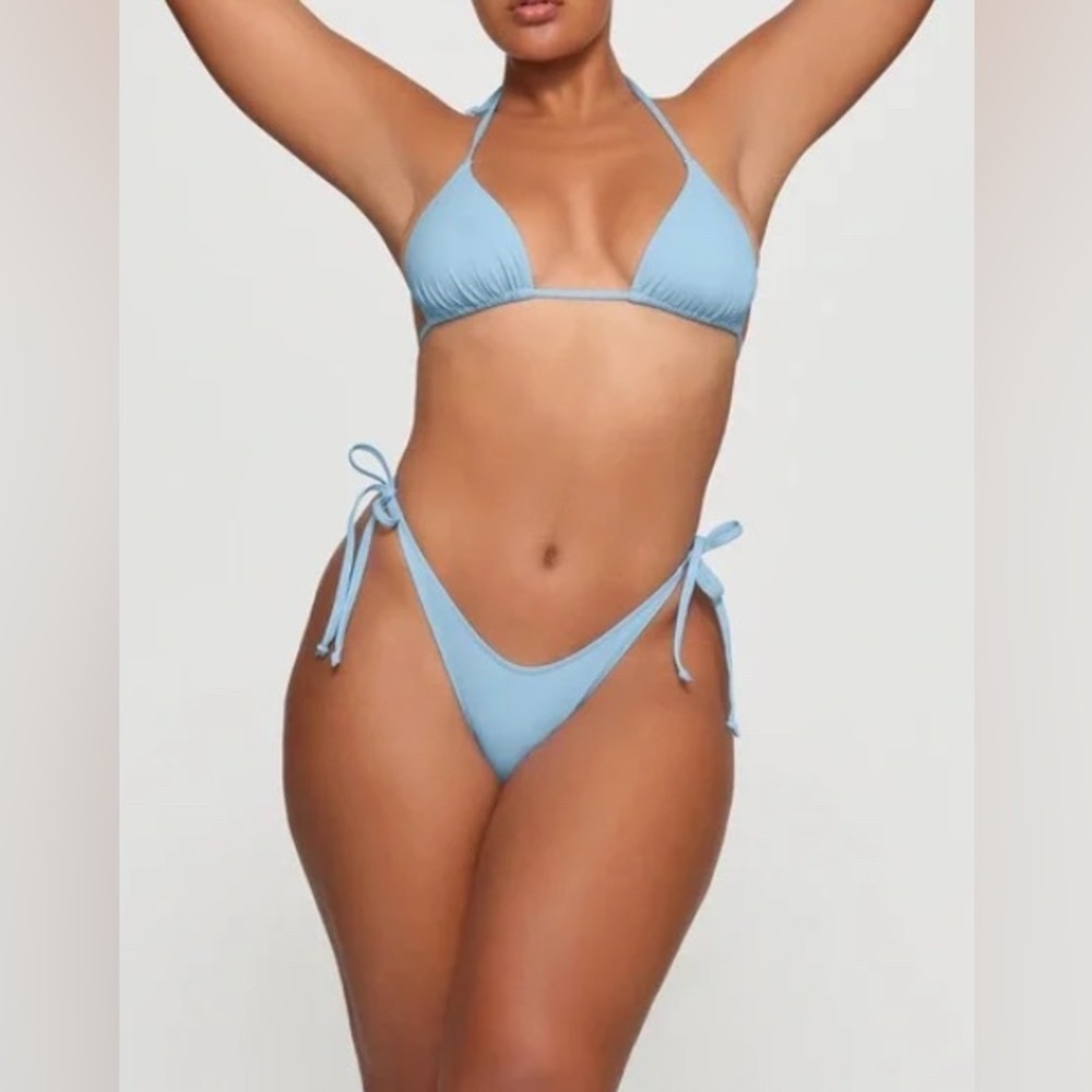 NWT SKIMS RecycledSwim Dippy Tie Iris Blue Size 4X